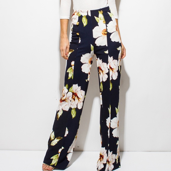 ~GOLDEN BUTTON HIGH WAISTED BOHO WIDE LEG PANTS~ - Picture 3 of 6